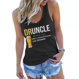 Druncle Like A Normal Uncle Only Drunker Tshirt Women Flowy Tank - Monsterry