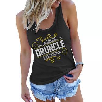 Druncle Like A Uncle Just Drunker Tshirt Women Flowy Tank - Monsterry