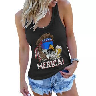 Eagle Mullet 4Th Of July Beer Usa American Flag Merica Cool Gift Women Flowy Tank - Monsterry UK