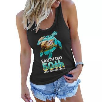 Earth Day 50Th Anniversary Turtle V2 Women Flowy Tank - Monsterry UK