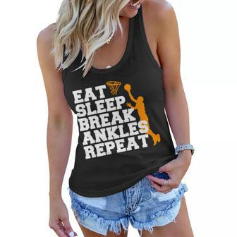Eat Sleep Break Ankles Repeat Tshirt Women Flowy Tank - Monsterry