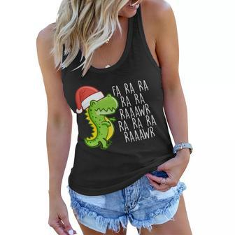 Fa Ra Ra Rawr Dinosaur Christmas Tshirt Women Flowy Tank - Monsterry UK