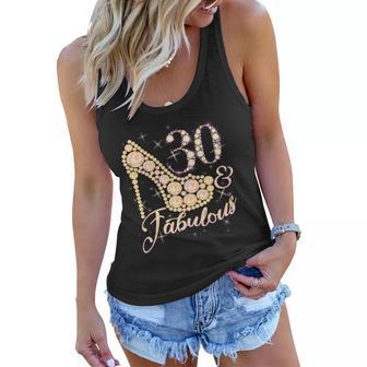 Fabulous & 30 Sparkly Heel 30Th Birthday Women Flowy Tank - Monsterry UK