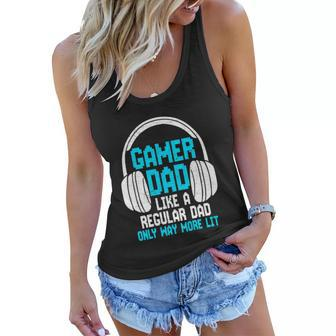 Fathers Day Funny Gamer Dad Women Flowy Tank - Monsterry DE
