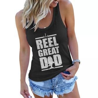 Fathers Day Reel Great Dad Fishing Dad Women Flowy Tank - Monsterry AU