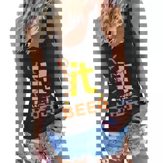 Fck It Lets Drink Beer Shirt Funny Rude Drinking Graphic Design Printed Casual Daily Basic Women Flowy Tank