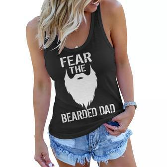 Fear The Bearded Dad Tshirt Women Flowy Tank - Monsterry