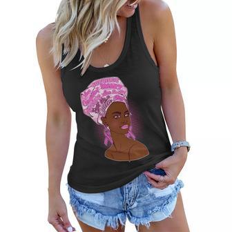 Fight Like A Queen Breast Cancer Awareness Women Flowy Tank - Monsterry DE