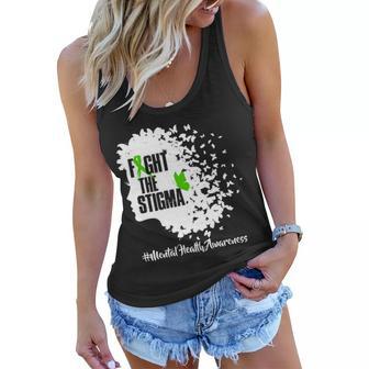 Fight The Stigma Butterflies Mental Health Women Flowy Tank - Monsterry