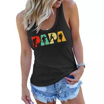 Firefighter Funny Papa Firefighter Fathers Day For Dad Women Flowy Tank - Seseable