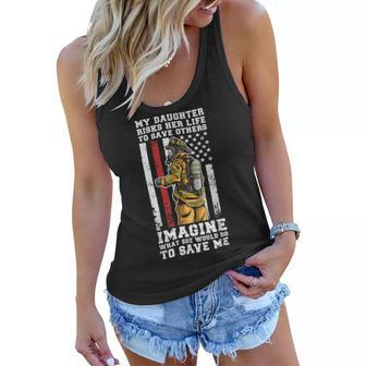 Firefighter Proud Dad Of A Firewoman Father Firefighter Dad V2 Women Flowy Tank - Seseable