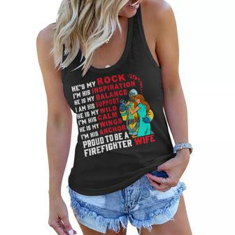 Firefighter Proud To Be A Firefighter Wife Fathers Day Women Flowy Tank - Seseable