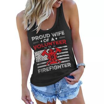 Firefighter Proud Wife Of A Volunteer Firefighter Fire Wife Women Flowy Tank - Seseable