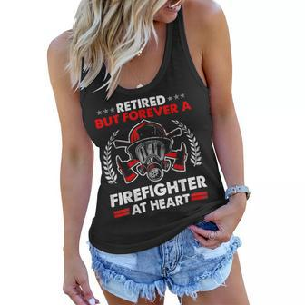 Firefighter Retired But Forever Firefighter At Heart Retirement Women Flowy Tank - Seseable