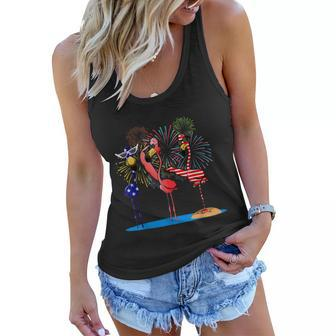 Flamingo 4Th Of July American Flag Flamingo Independence Women Flowy Tank - Monsterry UK