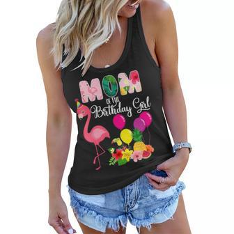 Flamingo Birthday Mom Of The Birthday Girl Flamingo Birthday Women Flowy Tank - Thegiftio UK