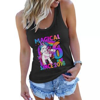 Flossing 6Th Birthday Girl Unicorn Party Women Flowy Tank - Monsterry UK