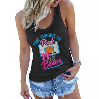 Free Throws Or Pink Bows Boy Or Girl Gender Reveal Party Graphic Design Printed Casual Daily Basic Women Flowy Tank - Thegiftio UK