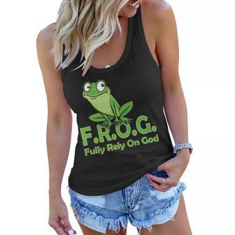 Frog Fully Rely On God Tshirt Women Flowy Tank - Monsterry DE