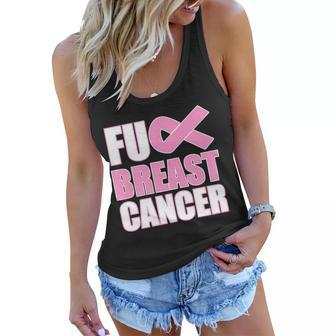Fuck Breast Cancer Fight Logo Women Flowy Tank - Monsterry UK