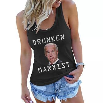 Funny Anti Biden Drunken Marxist Joe Biden Women Flowy Tank - Monsterry DE
