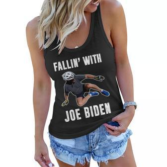 Funny Anti Biden Fallin With Joe Biden Funny Bicycle Women Flowy Tank - Monsterry DE