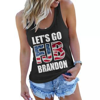 Funny Anti Biden Fjb Lets Go Brandon Fjb Flag Image Apparel Women Flowy Tank - Monsterry CA