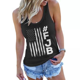 Funny Anti Biden Fjb Pro America Us Distressed Flag F Biden Fjb Women Flowy Tank - Monsterry UK