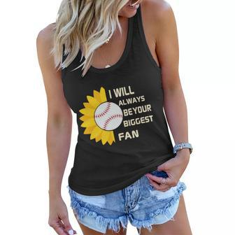 Funny Baseball Fan Baseball Lover Baseball Flower Baseball Quotes Women Flowy Tank - Monsterry UK