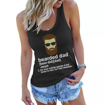 Funny Bearded Dad Definition Tshirt Women Flowy Tank - Monsterry