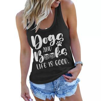 Funny Book Lovers Reading Lovers Dogs Books And Dogs Women Flowy Tank - Thegiftio UK