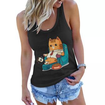 Funny Cat Meme Dogs Have Masters Cats Have Staff Cat Lover Gift Women Flowy Tank - Monsterry UK