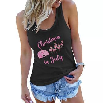 Funny Flamingo Pink Christmas In July Women Flowy Tank - Monsterry