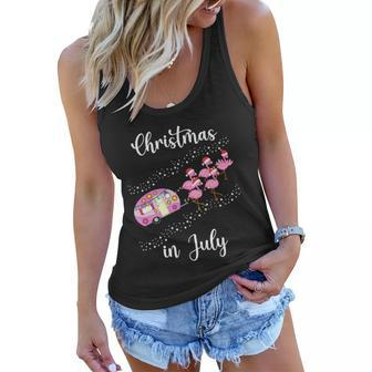 Funny Flamingo Pink Retro Camping Car Christmas In July Great Gift Women Flowy Tank - Monsterry DE