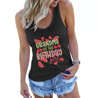 Funny Grandma Birthday One In A Melon Watermelon Women Flowy Tank - Monsterry CA