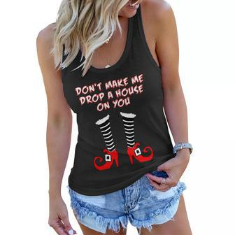 Funny Halloween Dont Make Me Drop A House On You Graphic Design Printed Casual Daily Basic Women Flowy Tank - Thegiftio UK