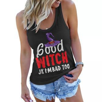 Funny Halloween Good Witch Jk Im Bad Too Wiccan Witchy Women Flowy Tank - Seseable