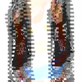 Funny Halloween Tune In Tokyo Skeleton Hands Womens Women Flowy Tank - Thegiftio