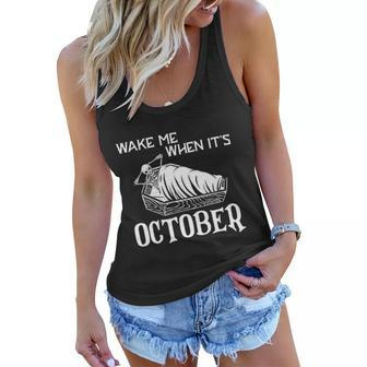 Funny Halloween Wake Me When Its October Halloween Graphic Design Printed Casual Daily Basic Women Flowy Tank - Thegiftio UK