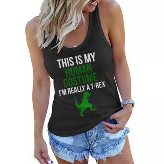 Funny Human Costume Im Really A Trex Funny Halloween Gift Graphic Design Printed Casual Daily Basic Women Flowy Tank - Thegiftio UK