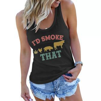 Funny Id Smoke That Marijuana Leaf Tshirt Women Flowy Tank - Monsterry