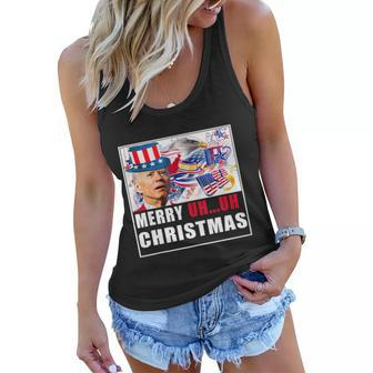 Funny Joe Biden Happy Christmas In July Usa Flag Women Flowy Tank - Monsterry DE