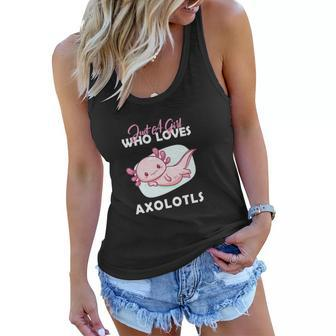 Funny Just A Girl Who Loves Axolotl Women Flowy Tank - Monsterry