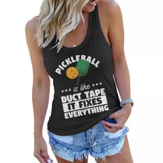Funny Pickleball Paddle Sports Gift Pickleball Player Funny Gift Women Flowy Tank - Monsterry