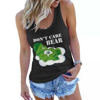 Funny Weed Bear Herb Bear Gift Dont Care Cute Bear Gift Tshirt Women Flowy Tank - Monsterry AU
