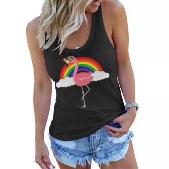 Gay Flamingo Rainbow Pride Women Flowy Tank - Thegiftio UK