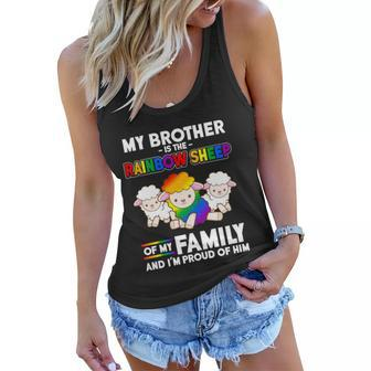 Gay Pride Brother Rainbow Sheep Of Family Proud Coming Out Cool Gift Women Flowy Tank - Monsterry
