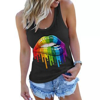 Gay Pride Lips Tshirt V2 Women Flowy Tank - Monsterry UK