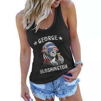 George Sloshington George Washington 4Th Of July Women Flowy Tank - Monsterry DE