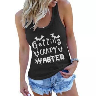 Getting Candy Wasted Halloween Quote Women Flowy Tank - Monsterry